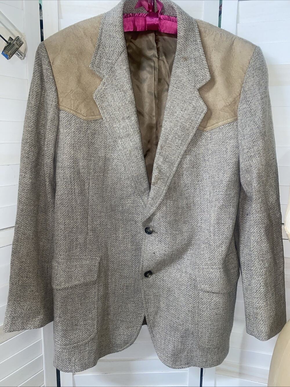 VTG Pendleton Wool Sport Coat Men’s 42L Brown Tweed Western Blazer Elbow Patch